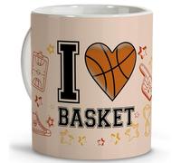 LolaPix Regali originali per il basket. Tazza da basket. Regali per sportivi. Tazze originali da regalare. Tazza in ceramica da 330 ml. Basketball