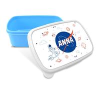 LolaPix Scatola per la merenda dei bambini. Scatola per la merenda dei bambini. Scatola della merenda con nome. Adatto al microonde e privo di BPA, fitati e metalli pesanti. NASA
