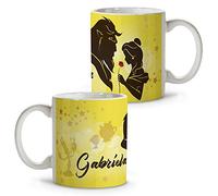 LolaPix Tazza personalizzata con nome/testo. Regali personalizzati per tifosi. Vari disegni e colori interni. LA BELLA E LA BESTIA