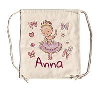 LolaPix Zaino personalizzato per bambina con nome. Zaino personalizzato per bambine per il ritorno a scuola. Zaino per bambini. Principessa ballerina