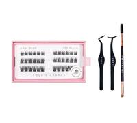 Lola's Lashes Ciglia pre-incollate | Soft Wisp 3 file Starter Kit | Ciglia finte pre-incollate | Facile applicazione | Strumenti di applicazione inclusi | 5-10 giorni di usura e impermeabili | 10-14