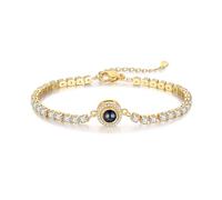 LoLaTide Bracciale con Foto Dentro Personalizzato Donna Bracciale Foto Proiettata Argento/oro rosa/oro Regalo per Compleanno Natale San Valentino (oro)
