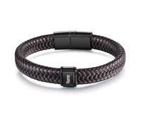 LoLaTide Bracciale da Uomo Personalizzato Bracciale in Pelle con 1-5 Nome Incisione Regalo Personalizzato per Natale Compleanno Festa del Papà (1 nomi)