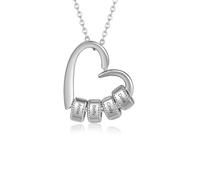 LoLaTide Collana con Nome Personalizzabile Ciondolo Cuore Donna Rosegold/Oro/Silber Collana per Regali di Gioielli per Natale Compleanno Festa Della Mamma (argento, 4 Nome)