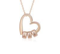 LoLaTide Collana con Nome Personalizzabile Ciondolo Cuore Donna Rosegold/Oro/Silber Collana per Regali di Gioielli per Natale Compleanno Festa Della Mamma (Oro rosa, 3 Nome)