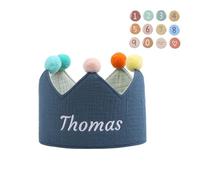 LoLaTide Corona di compleanno personalizzata per bambini Birthday Crown riutilizzabile per bambini con numero 0-9 Decorazione di ricambio Decorazioni di compleanno per bambini e bambine (blu)