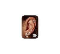 LOLIAS 4 Pairs orecchini donna argento 925 orecchini in oorecchini a cerchio Semplice minimalista CZ ipoallergenico Orecchino della vite prigioniera per Piercing Multiplication