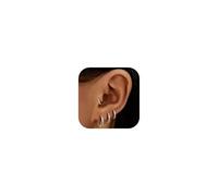 LOLIAS 4Pair 14K Placcato Oro Piccoli Orecchini a Cerchio per Donne Uomo CZ Ipoallergenici Cartilagine Piccoli Orecchini Orecchio Piercing 6mm 8mm 10mm 12mm
