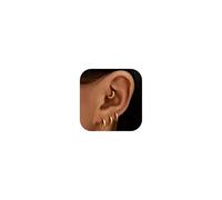 LOLIAS 4Pair 14K Placcato Oro Piccoli Orecchini a Cerchio per Donne Uomo CZ Ipoallergenici Cartilagine Piccoli Orecchini Orecchio Piercing 6mm 8mm 10mm 12mm