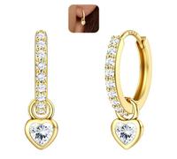 LOLIAS Argento Orecchini Cerchio Delle Donne Con Il Cuore Ciondola Goccia Leggero Huggie Cerchi Con Rimovibile Cz Cuore Ipoallergenico Sleeper Orecchini Donne Ragazze