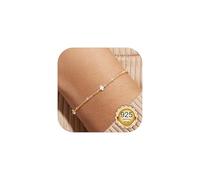 LOLIAS Bracciale Donna Oro Regolabile Bracciali con Zirconi Quadrifoglio Perle Braccialetto Bambina Ragazza Gioielli Regalo per Donne e Fidanzate