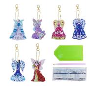 Lolileo 6pz Fata dei fiori Diamond Painting Kit,DIY Adesivo di Pittura Diamante Kit,Diamante Pittura Adesivi,per Bambini Principianti Adulti,Compleanno Regali per Ragazzi e Ragazze