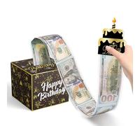 Lolileo Salvadanaio di Compleanno per Soldi,Scatola Sorpresa per Soldi Regalo,Adatto a Qualsiasi Età, È Una Scatola Regalo a Sorpresa di Compleanno per Ragazzi, Ragazze, Famiglia E Amici(Oro Nero)