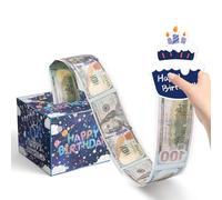 Lolileo Salvadanaio di Compleanno per Soldi,Scatola Sorpresa per Soldi Regalo,Adatto a Qualsiasi Età, È Una Scatola Regalo a Sorpresa di Compleanno per Ragazzi, Ragazze, Famiglia E Amici(Blu)