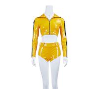 LoliMiss Costume da donna Kill Bill Beatrix Kiddo due pezzi Kill Bill The Bride Costumi (giallo, L)