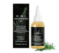 L'olio per capelli 10 in 1 con olio di rosmarino e menta biologici rinforza e ripara i capelli, nutre e ripara in profondità i capelli fini o diradati e idrata il cuoio capelluto.