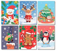 Lolipony Dipingere con i Numeri Bambini Natale 6 Pcs,Dipingere con i Numeri Bambini Creazione Artistica 6 7 8 9 10 Anni(15 * 20cm senza Cornice)