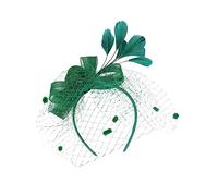 LOLIPPYY 1 Pezzo Fiore a testa di maglia barrette hair clip hair pin hair bow addio al nubilato con per le donne nuziale Clip per da festa copricapo da festa femminile piuma Green