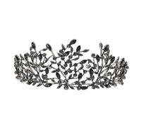 LOLIPPYY 1 Pezzo Tiara da sposa con diamanti neri ballo di fine anno Nozze in stile barocco reale photobooth wedding compleanno squisita gioielli per lega Black