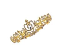LOLIPPYY 1 Pz Crown in lega di diamante strass copricapo fascia per diadema da sposa Essere Diademi tiara da sposa decorazione della della sposa della ragazza di nozze D'oro