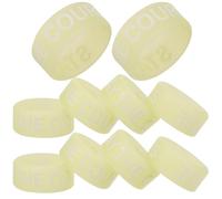 LOLIPPYY 10 Pezzi Anelli per Bacchette Batteria in Silicone Luminosi Antiscivolo Gialli Accessori per Esercizi e Performance Notturne Copri Punte per Strumenti Musicali