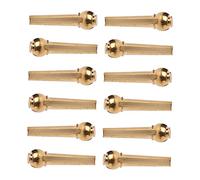 LOLIPPYY 12 Pezzi Perno Ponte Chitarra in Ottone Oro, Spilli Solidità e Stabilità per Regolazione Corde, Accessorio per Chitarra Acustica e Classica