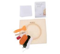 LOLIPPYY 1set Kit di Materiale per Punch Needle Strumenti per Ricamo DIY con Telaio Legno Progetto di Tappetino Personalizzabile Facile per Principianti Design e Carino