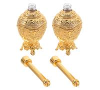 LOLIPPYY 2 Bottiglie Vuote per Acqua Santa in Vetro Cornice in Lega Dorata Contenitori Decorativi Religiosi Portatili per Uso Sacro Feste Battesimi e Cerimonie Cattoliche Design