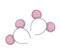 LOLIPPYY 2 pezzi Fascia Orecchie Mouse Grigia Minimalista e Chic Cerchietto Animale Cosplay per Halloween Mascherate e Feste Accessorio Divertente e Versatile per Donna e Ragazza