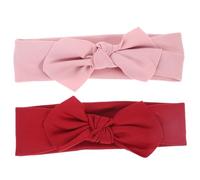 LOLIPPYY 2 pezzi Fascia per con Cerchietti Elasticizzati Morbidi per Neonate e Bambine Accessorio Decorativo per Festa e Quotidiano Comoda Segni Rosa e