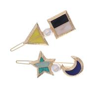 LOLIPPYY 2 pezzi Fermagli Capelli Geometrici con Perle Design Stella e Mezzaluna Clip Piccole per Donna Accessori Eleganti per Acconciature Quotidiane e Eventi Speciali