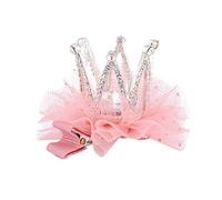 LOLIPPYY 2 Pezzi forcina a Scintillare forma Maglia tiara dolcezza Accessori per scintillanti fermagli per da ragazza Flower Girl Princess Chief clip principessa rosa