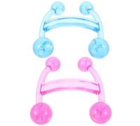 LOLIPPYY 2 pezzi Massaggiatore Manuale per Schiena e Collo con Testine Rotanti Mini Massaggiatore Palmare Riutilizzabile per Rilassamento Muscolare Leggero e Compatto per Casa e Viaggio