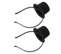 LOLIPPYY 2 Pezzi Mini Top Hat Headband Nero Cappello Costume Gotico Vittoriano per Halloween Feste Tema Anni e Accessorio Party Unisex