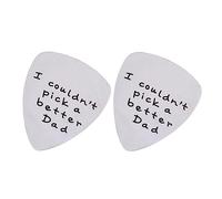 LOLIPPYY 2pezzi Plettro Per Chitarra in Acciaio Al Titanio Design Lettere Leggero e Portatile Per Professionale Sostituzione Resistente Accessori Per Strumenti Musicali