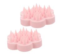 LOLIPPYY 2pezzi Spazzole Massaggianti Silicone Per Capelluto Per Dei Rilassante e Profonda Colore Rosa