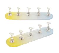 LOLIPPYY 2sets Supporto Per Unghie Con Base Magnetica Di Espositori Per Pratica Nail Art Organizzatore Riutilizzabile Per Tecniche Di Manicure Casa e Nei Saloni Oval Shape Per Stabilità e