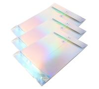 LOLIPPYY 3 Pezzi Buste Documenti Holographic Carta Kraft con Chiusura Laccio Organizer Leggero e Resistente per Ufficio Scuola Viaggi e Archiviazione Personale