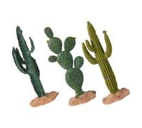 LOLIPPYY 3 pezzi Cactus Artificiali Decorativi Realistici in Materiale Sicuro per Interni Ufficio Soggiorno Studio Figurine Piante Grasse Finte per Arredamento Tavolo Effetto Naturale e