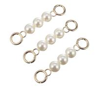 LOLIPPYY 3 Pezzi Estensore per Tracolla con Catena di Perle Imitazione Cinghia per Borse Spalla e Clutch Accessorio Decorativo Dorato con Moschettone Otto Adatto Borse Piccole e Grandi
