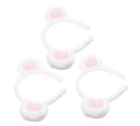 LOLIPPYY 3 pezzi Fascia per Capelli Donna con Orecchie Orsetto in Tessuto Morbido Cerchietto Cartone Animato per Cosplay Feste e Truccarsi Leggera e Confortevole per Uso Quotidiano