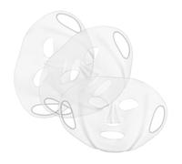 LOLIPPYY 3 Pezzi Maschere in Silicone Trasparente Riutilizzabili Coperture Elastiche per Maschera Adatte Trattamenti Idratanti e Skincare Antiscivolo e Leggere per Uso e Viaggio