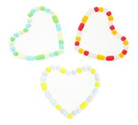 LOLIPPYY 3 Pezzi Sottobicchieri in Vetro Cuore Trasparenti Resistente al Calore Tappetini per Tazze Estetici per Ufficio e Decorazione Tavolino Stile Giapponese Farmhouse