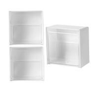 LOLIPPYY 3pezzi Organizer Da Parete Per Bagno Contenitori Porta Dischetti Struccanti Fioc Scatole Compatte Per Lipstick e Cotone Materiale Resistente Bianco Elegante