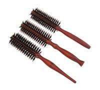 LOLIPPYY 3pezzi Spazzola Per Setole Rotonde Manico Naturale in Legno Per Asciugare e Stilare Bagnati o Asciutti Districante e Massaggiante Per Domestico o Salone