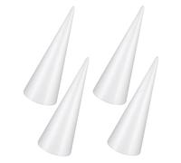LOLIPPYY 4 Pezzi Coni in Polistirolo Solido per Lavoretti Creativi DIY Forma Elegante e Resistente per Decorazioni Natalizie Composizioni Floreali e Progetti Artigianali