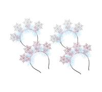 LOLIPPYY 4 Pezzi Fasce Natalizie con Decorazione di Glitter per Donna Accessori Capelli Leggeri e Comodi per Feste Invernali e Riunioni Familiari