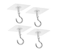 LOLIPPYY 4 Pezzi Ganci Autoadesivi per Soffitto Resistenti Foratura per Piante Appese Campanelli Vento e Zanzariere Adesivo Forte per Superfici Lisce come Piastrelle e Vetro