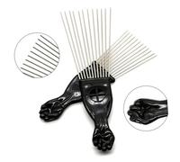 LOLIPPYY 4 pezzi Pettini Professionali Rat-tail in Acciaio Nero per Taglio e Acconciatura Capelli Pettine Coda per Styling e Districante con Denti Largamente Spaziati per Adulti e Uso