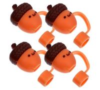 LOLIPPYY 4 Pezzi Tappi Cannucce in Silicone Riutilizzabili Cappucci Antipolvere Carini per Cannuccia Bubble Tea Leggeri e Facili da Usare per Feste e Cerimonie